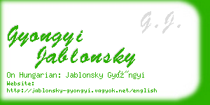 gyongyi jablonsky business card